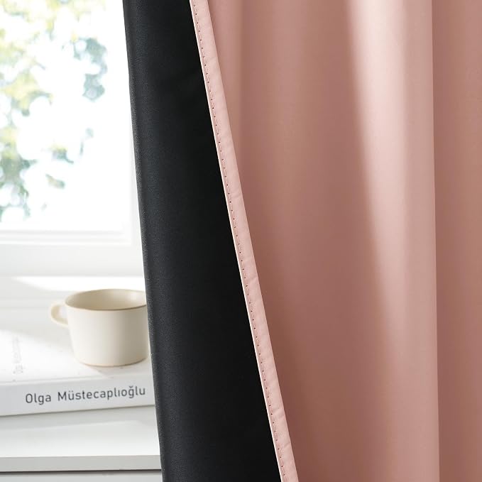 RYB HOME 100% Blackout Bathroom Curtains Over Sink 30 inches Long, Heat & UV - Image 4