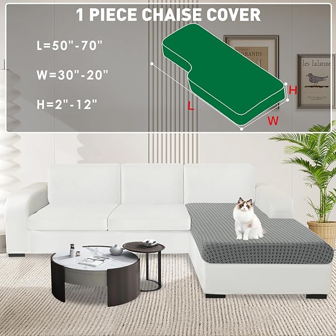 MAXIJIN Couch Cushion Covers for Sectional Sofa, Stretch Sofa Cushion Cover - Image 2