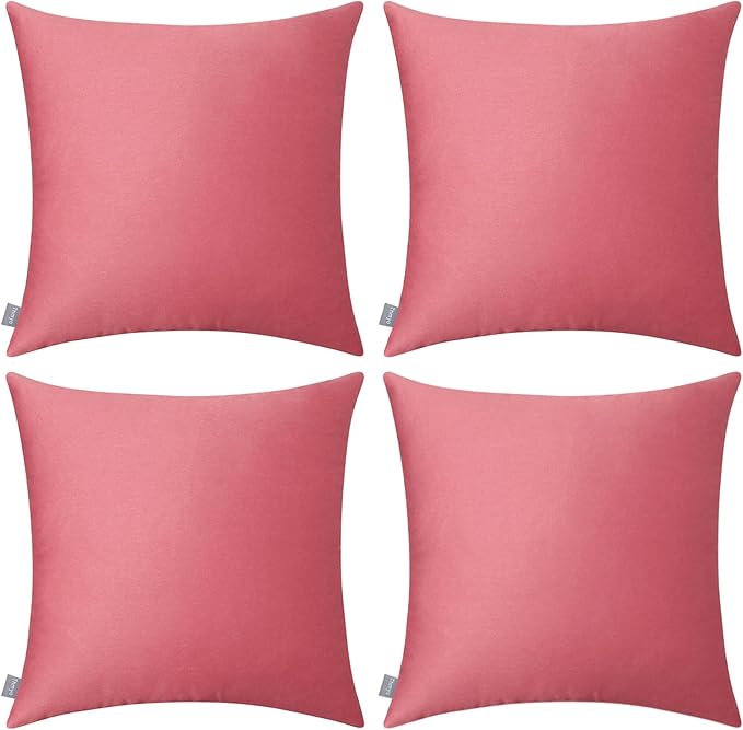 Thmyo 4-Pack 100% Cotton Comfortable Solid Decorative Throw Pillow Case by Thmyo