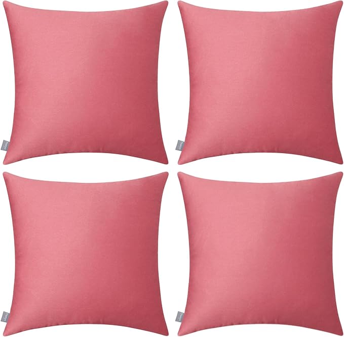 Thmyo 4-Pack 100% Cotton Comfortable Solid Decorative Throw Pillow Case by Thmyo