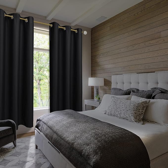 Diraysid Black Grommet Blackout Curtains - Image 3