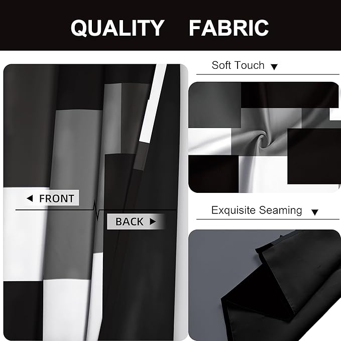 Tyrot Black Grey 100% Blackout Curtains - Image 6