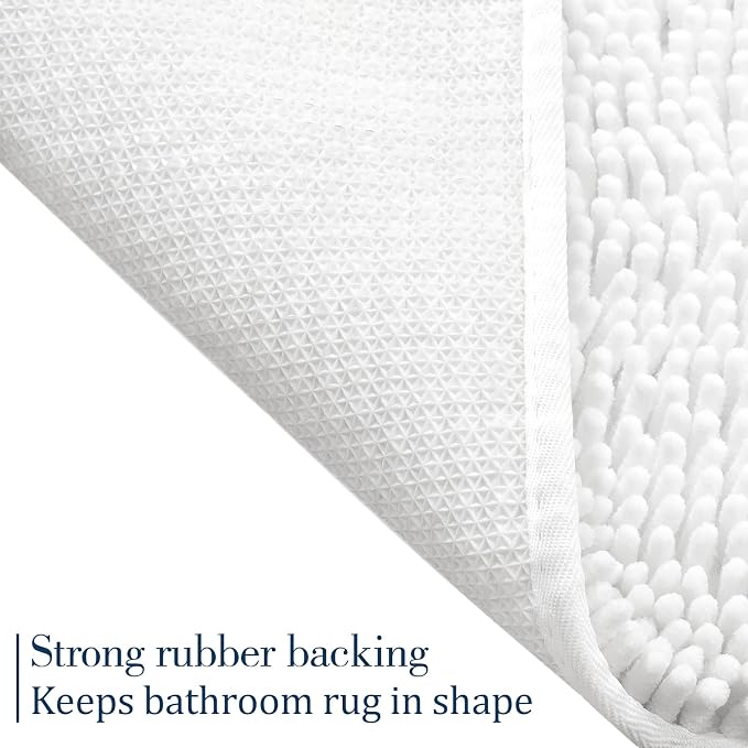 LOCHAS Luxury Bathroom Rug Shaggy Bath Mat 24 x 17 Inch, Washable Non Slip Bath - Image 4