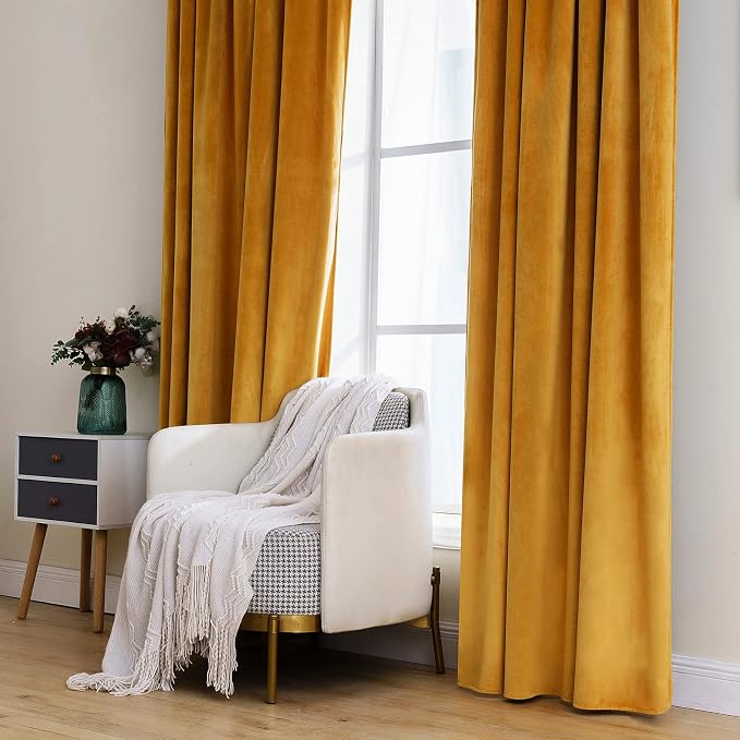 MIULEE Velvet Curtains 90 inches 2 Panels - Image 7