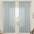 LAMIT Linen Blended Curtains for Bedroom, Faux Linen Textured Light Filtering by LAMIT