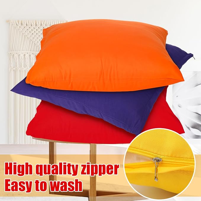 Preboun 8 Pcs 20 x 20 Inch Fresh Colors Decorative Throw Pillow Covers Mixed - Image 3