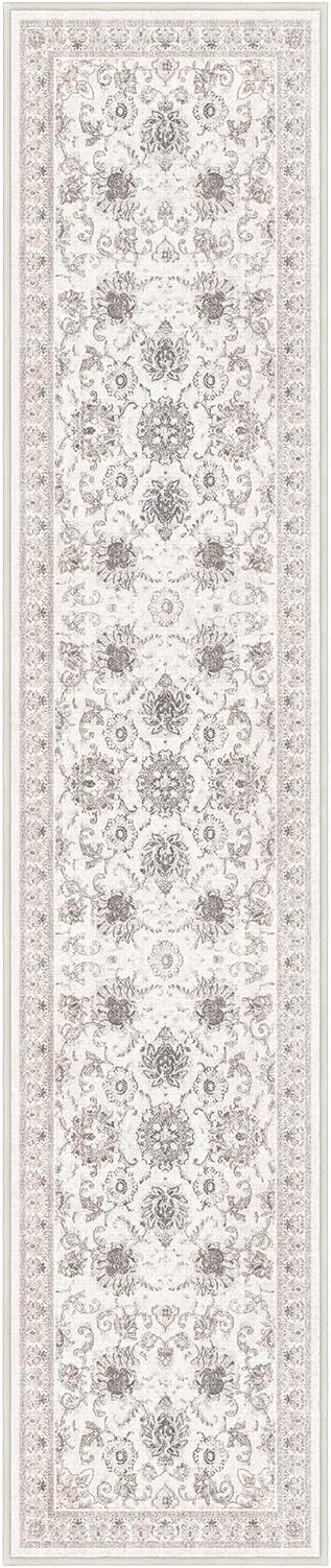 Phantoscope Washable Runner Rug 2'x10' Non-Slip, Vintage Neutral Hallway Rugs - Image 2
