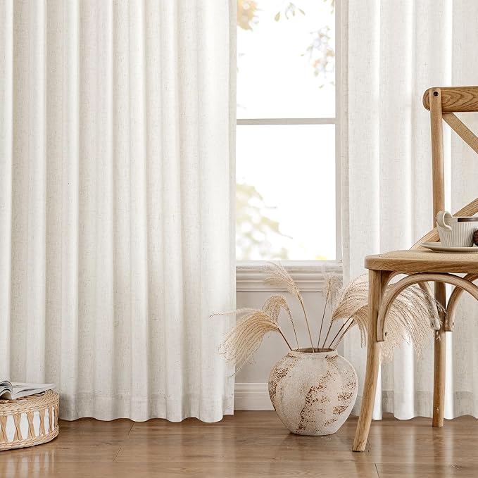 MIULEE Non-See-Through Privacy Linen Curtains 2 Panels, Light Filtering Window - Image 8