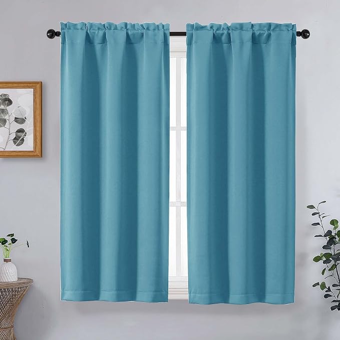 OVZME Turquoise Short Blackout Curtains by OVZME