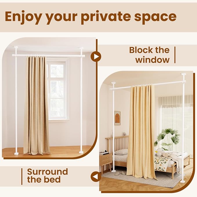 Bonpally Room Divider Curtain Rod, No Drilling Room Separator - Image 8
