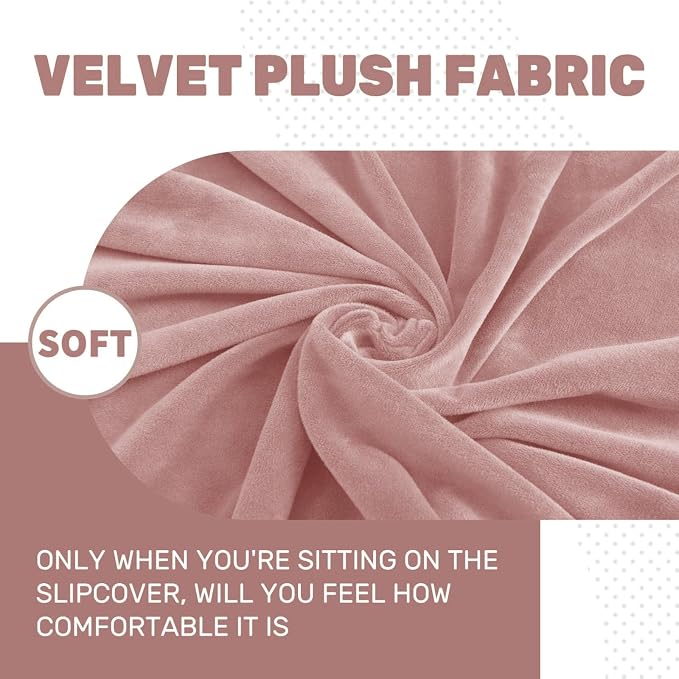 MAXIJIN Velvet Stretch Cushion Covers Couch Cushion Slipcovers Loveseat Sofa - Image 3