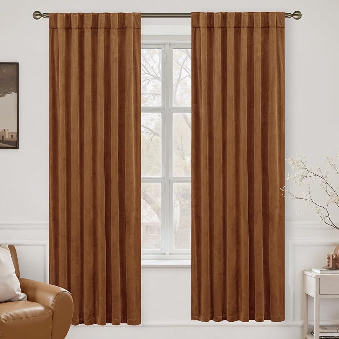 LAMIT 80 Inches Velvet Panels for Living Room, 2 Panels, 52 x 80 Inch by LAMIT