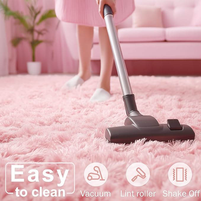 Pink Area Rugs for Bedroom Living Room, 5x8 Aesthetic Room Decor for Teen Girls - Image 9