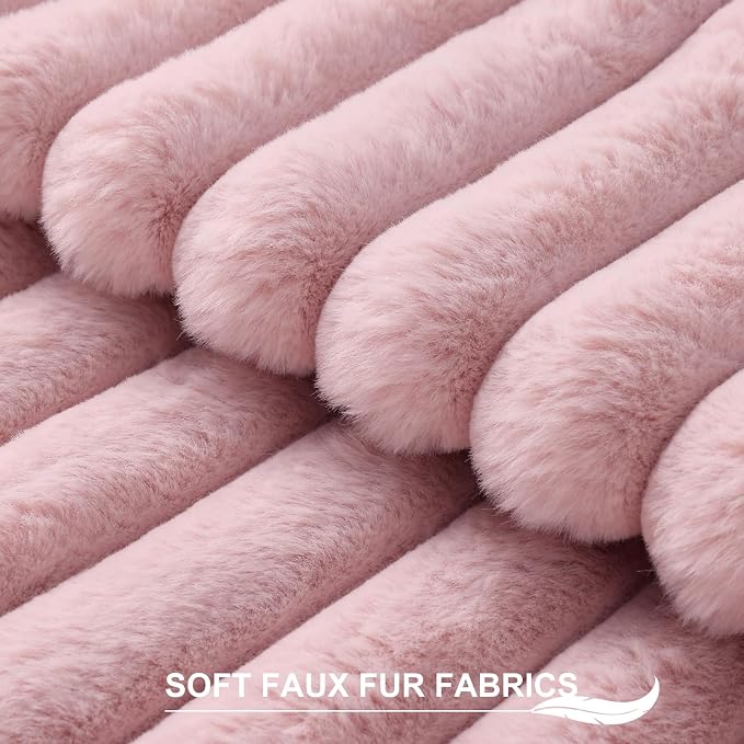 Pallene Faux Fur Plush Throw Pillow Covers 18x18 Set of 2, Luxury Soft Fluffy - Image 2
