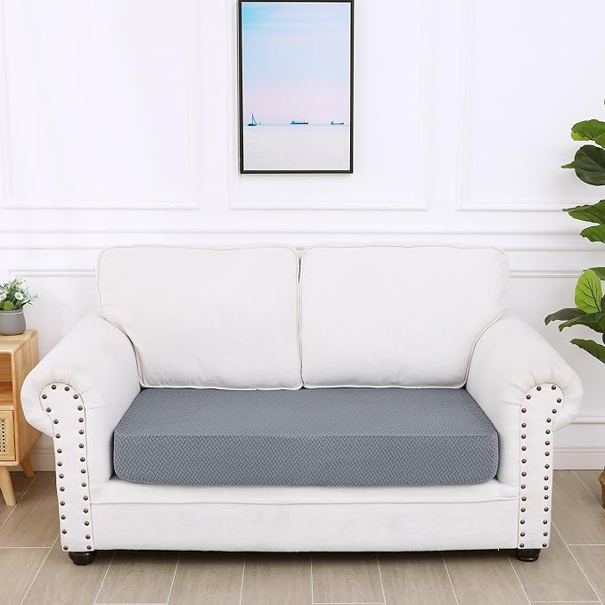 Smiry Waterproof Couch Cushion Covers, Stretch Jacquard Thick Sofa Cushion - Image 5