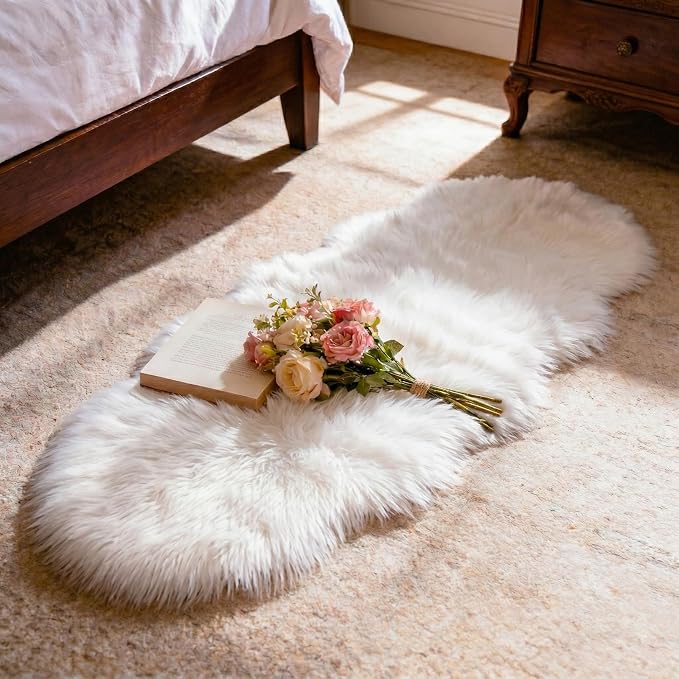 Ultra Soft Faux Fur Rug, Fluffy Shaggy 2 x 6 Ft Sheepskin Fur by TUOTPE