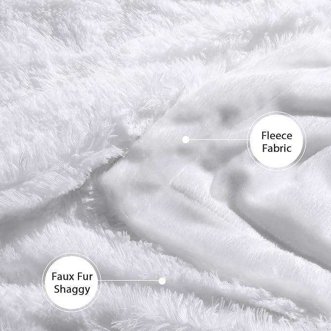 Tuddrom Decorative Extra Soft Faux Fur Blanket Twin Size 70" x 78", Solid - Image 5