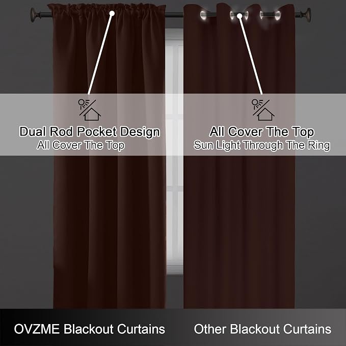 OVZME Terracotta Blackout Curtains - Image 6
