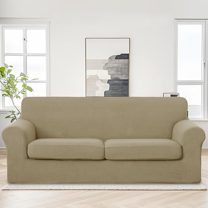 U-NICE HOME 3 Pieces Stretch Couch Cover Sofa Cover Washable Sofa Slipcover - Image 2