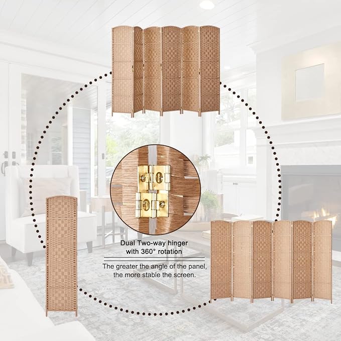 Rose Home Fashion Room Divider, 6 ft Tall Room Dividers and Folding Privacy - Image 4