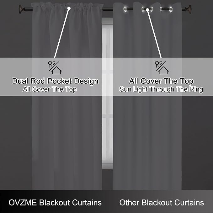 OVZME Pure White Curtains for Bedroom 84 Inches Long 2 Pieces, Solid Thermal - Image 6