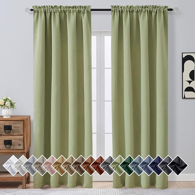 OVZME Sage Green Blackout Curtains by OVZME