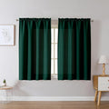 Chyhomenyc Christmas Hunter Green Curtains 45 Inch Length 2 Panels, Faux Linen by Chyhomenyc