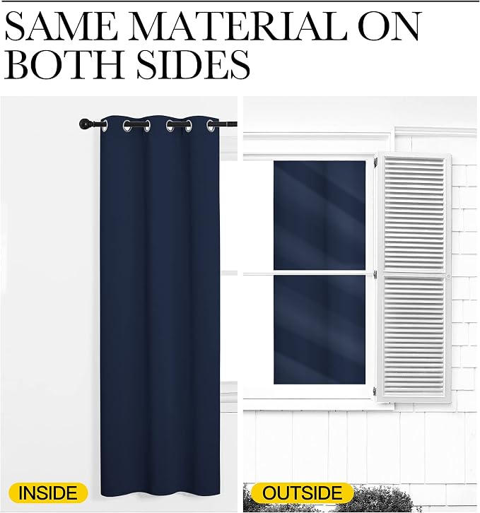 NICETOWN Blackout Draperies Curtains, 1 Pair, 42 x 78 inches, All Season - Image 6