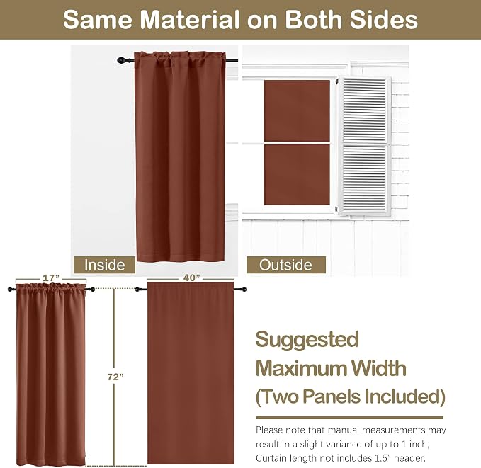 OVZME Terracotta Blackout Curtains - Image 2