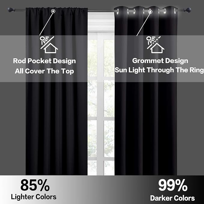 RYB HOME Extra Wide Blackout Curtains - Image 5