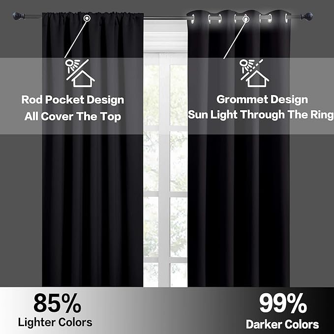 RYB HOME Short Blackout Curtains - Image 4