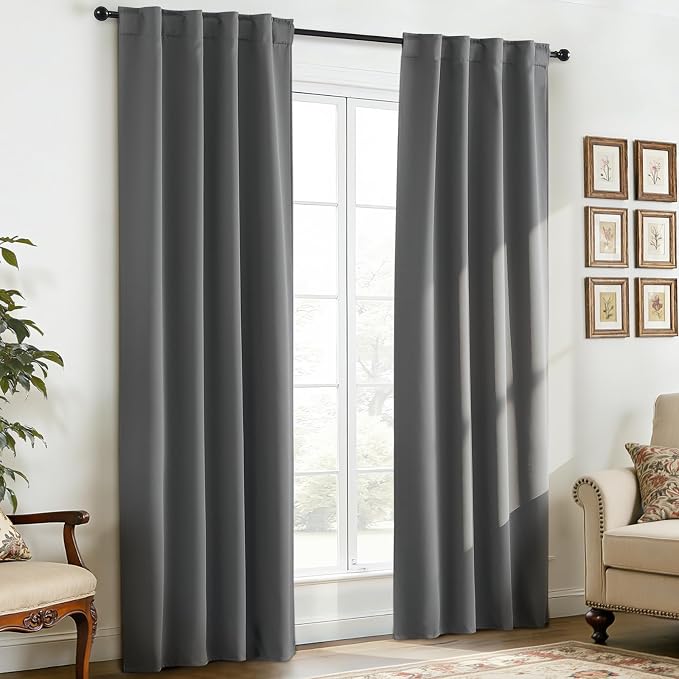 Yakamok Blackout Curtains Thermal Insulated Window Treatment Panels Room - Image 3