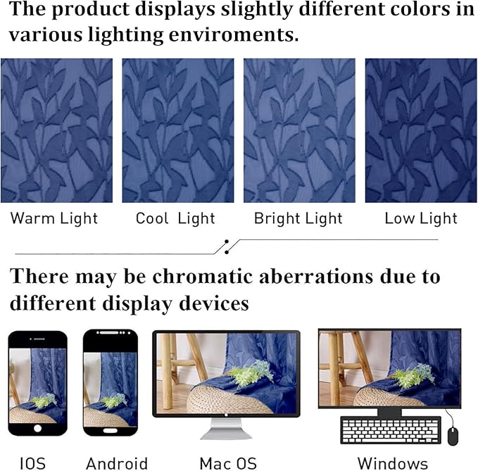 Lecloud Leia Dusty Blue Sheer Curtains 72 Inch Length 2 Panels, Airy & - Image 5