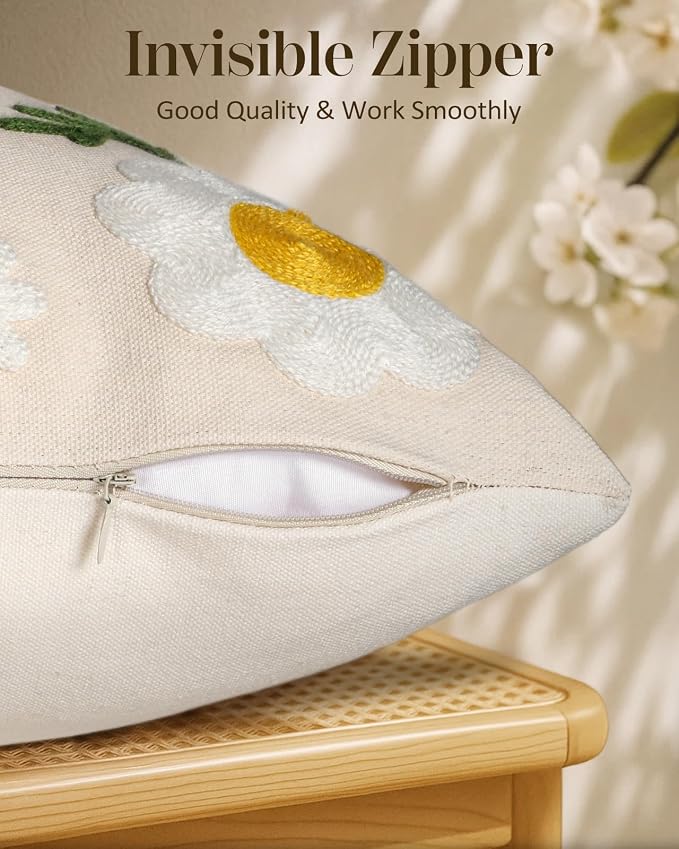 Embroidered Lumbar Pillow Cover 20x12 Inch - Image 3