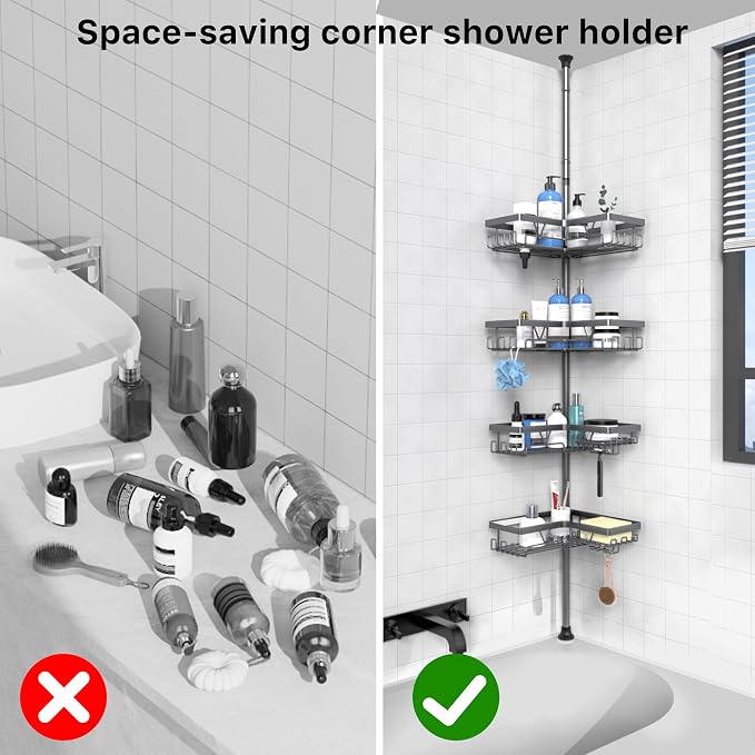 KEGII Corner Shower Caddy Tension Pole - Image 6