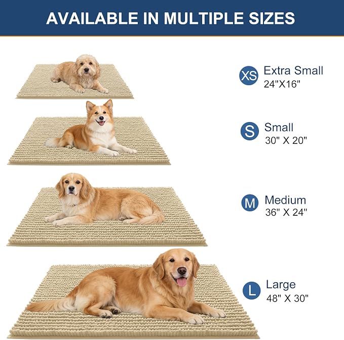 OLANLY Dog Door Mat for Muddy Paws 24x16, Ultra Absorbent Chenille Mud Doormat - Image 2
