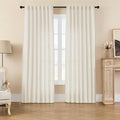 Joydeco Linen Curtains 2 Panel Set, Ivory on Linen Curtains 84 Inch, Light by JOYDECO