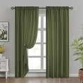 HOMEIDEAS Non-See-Through Olive Green Privacy Sheer Curtains, 52 X 96 Inches by HOMEIDEAS