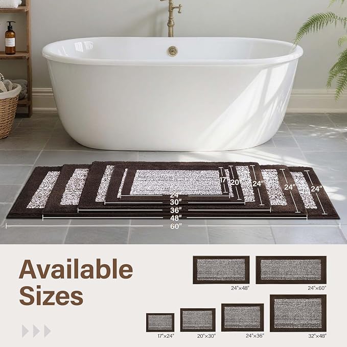 Bathroom Rugs 24x17 Non Slip Washable, Soft Absorbent Quick Dry Mats - Image 6