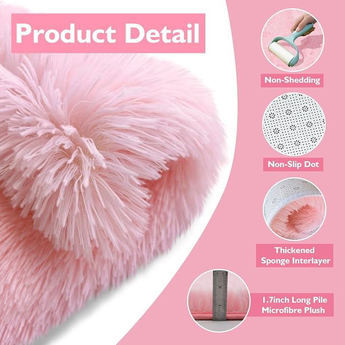 Shag Area Rug for Bedroom 3x5, Soft Fuzzy Rug Non-Shedding Indoor Plush Carpet - Image 4