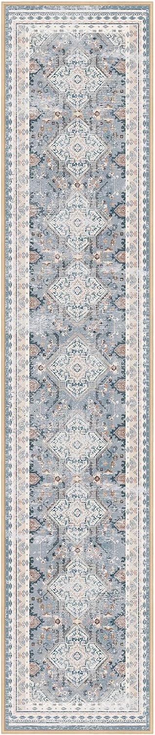 Phantoscope Washable Runner Rug 2'x8' Non-Slip, Vintage Neutral Hallway Rugs - Image 2