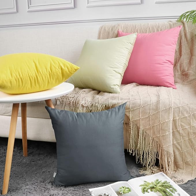 Thmyo 4-Pack 100% Cotton Comfortable Solid Decorative Throw Pillow Case - Image 3