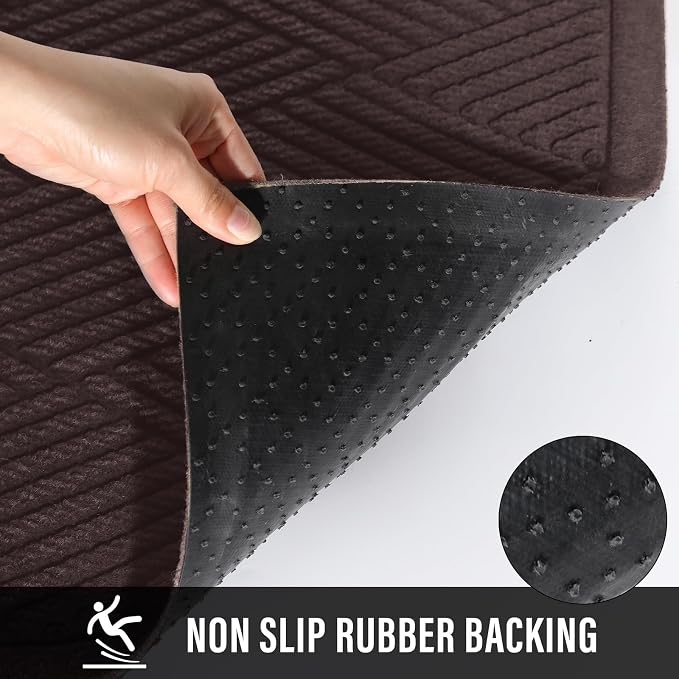 HIYARD Sturdy Front Door Mat, Absorbent Muddy Dirt Resist Welcome Door Mats - Image 4