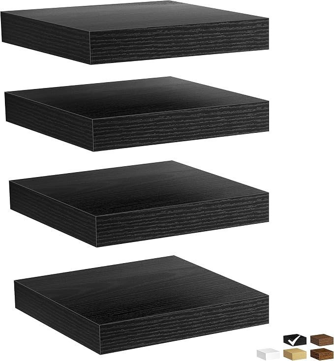 Fun Memories Floating Shelves for Wall, Rustic Wood Wall Mounted Shelves for by FunMemories