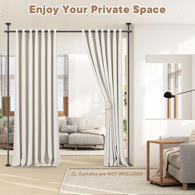Bonpally Room Divider Curtain Rod, No Drilling Room Separator - Image 9