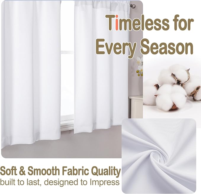 OVZME Pure White Kitchen Curtains - Image 7