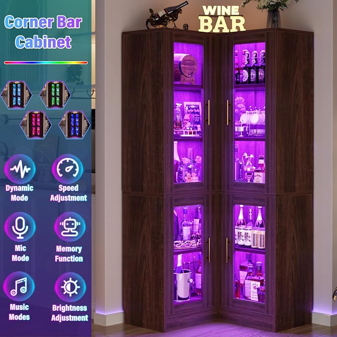 Armocity Corner Bookcase with Doors, 6-Tier Corner Book Shelf - Image 7