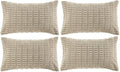 Fancy Homi 4 Packs Taupe Decorative Throw Pillow Covers 12x20 Inch by Fancy+Homi