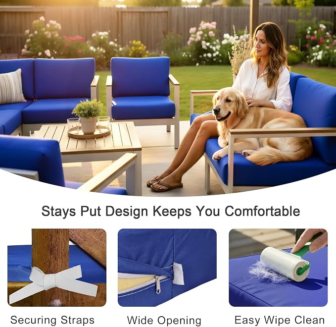 NettyPro Patio Chair Seat Cushion Covers Set 4, Waterproof Outdoor Furniture - Image 7