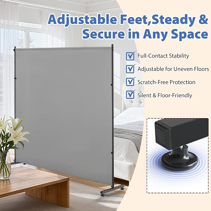 Room Divider, 73x75inch Large Privacy Screen - Image 4